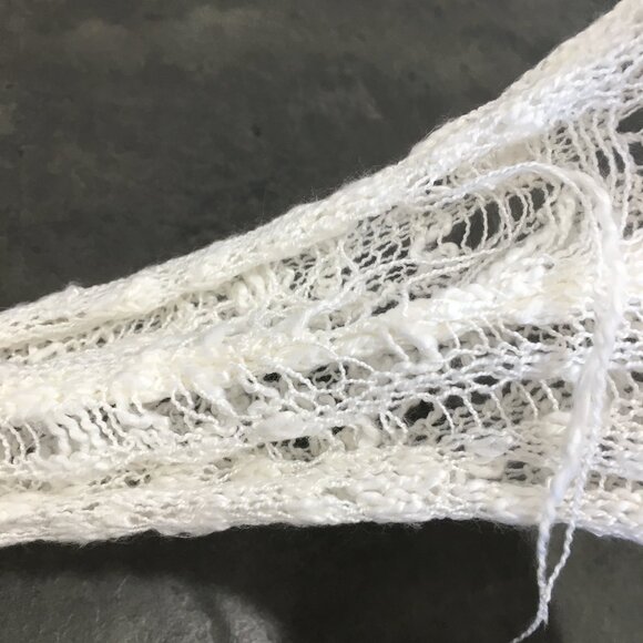 CHARLOTTE TARANTOLA Anthropologie White Open/Perforated Knit Pullover Sweater - Picture 10 of 12